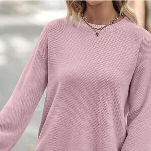 Merokeety XL NWT pink long sleeve balloon sleeve knit sweater